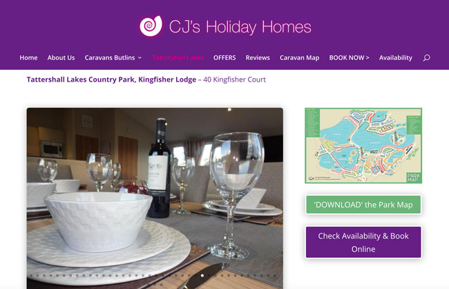 New Website design and build project for CJ’s Holiday Homes