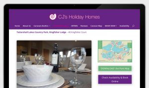 Preview of newwebsite for CJ's Holiday Homes bu Kingdomedia