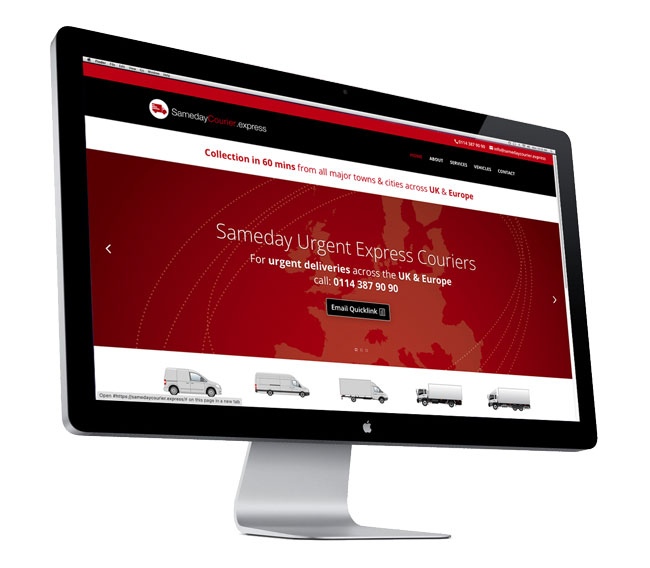 Website designed and built for Sameday Courier Express